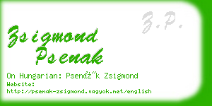 zsigmond psenak business card